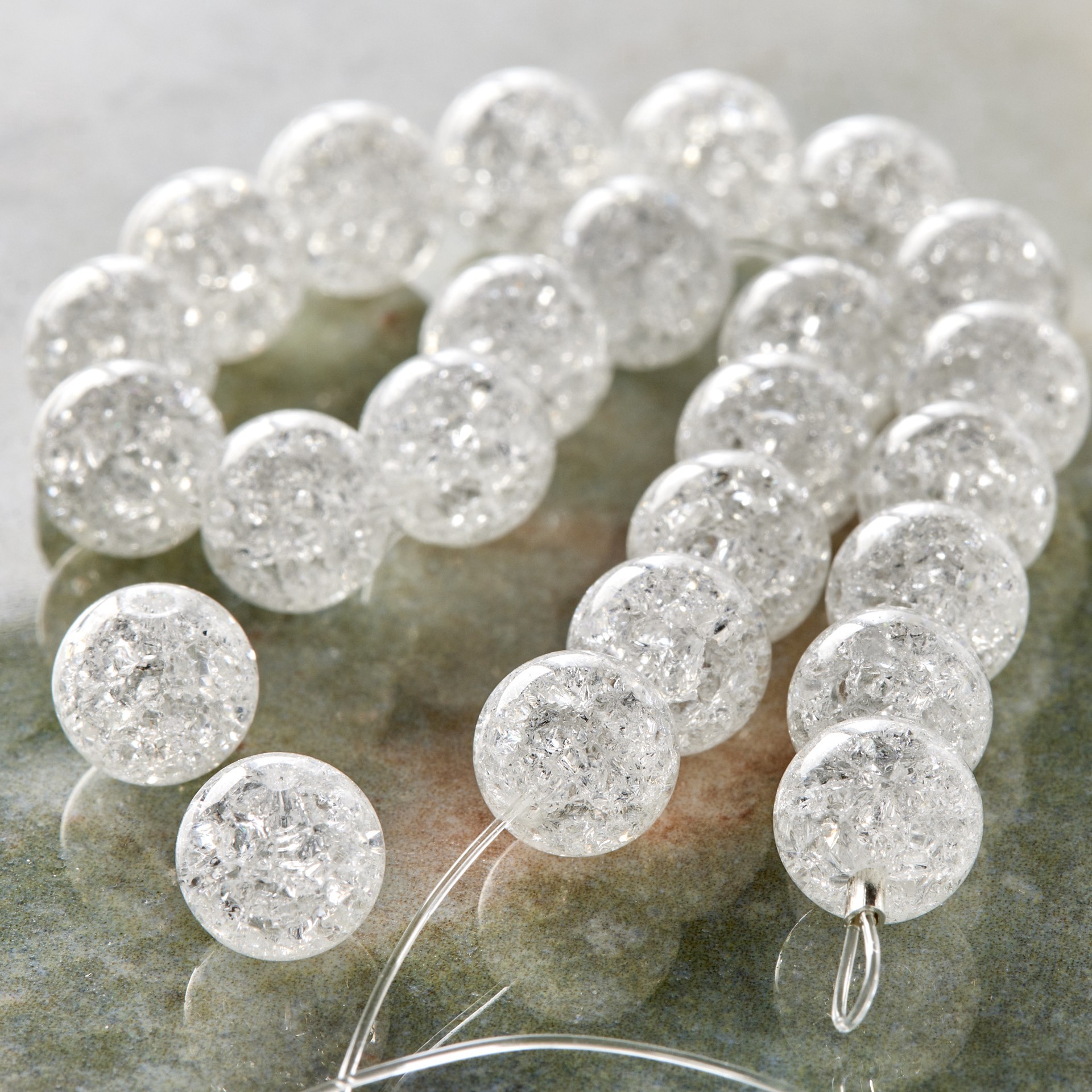slide 2 of 3, Crystal Quartz Round Beads, 8mm By Bead Landing, 8mm