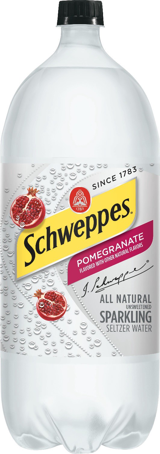 slide 1 of 9, Schweppes Pomegranate Sparkling Seltzer Water- 2 liter, 2 liter