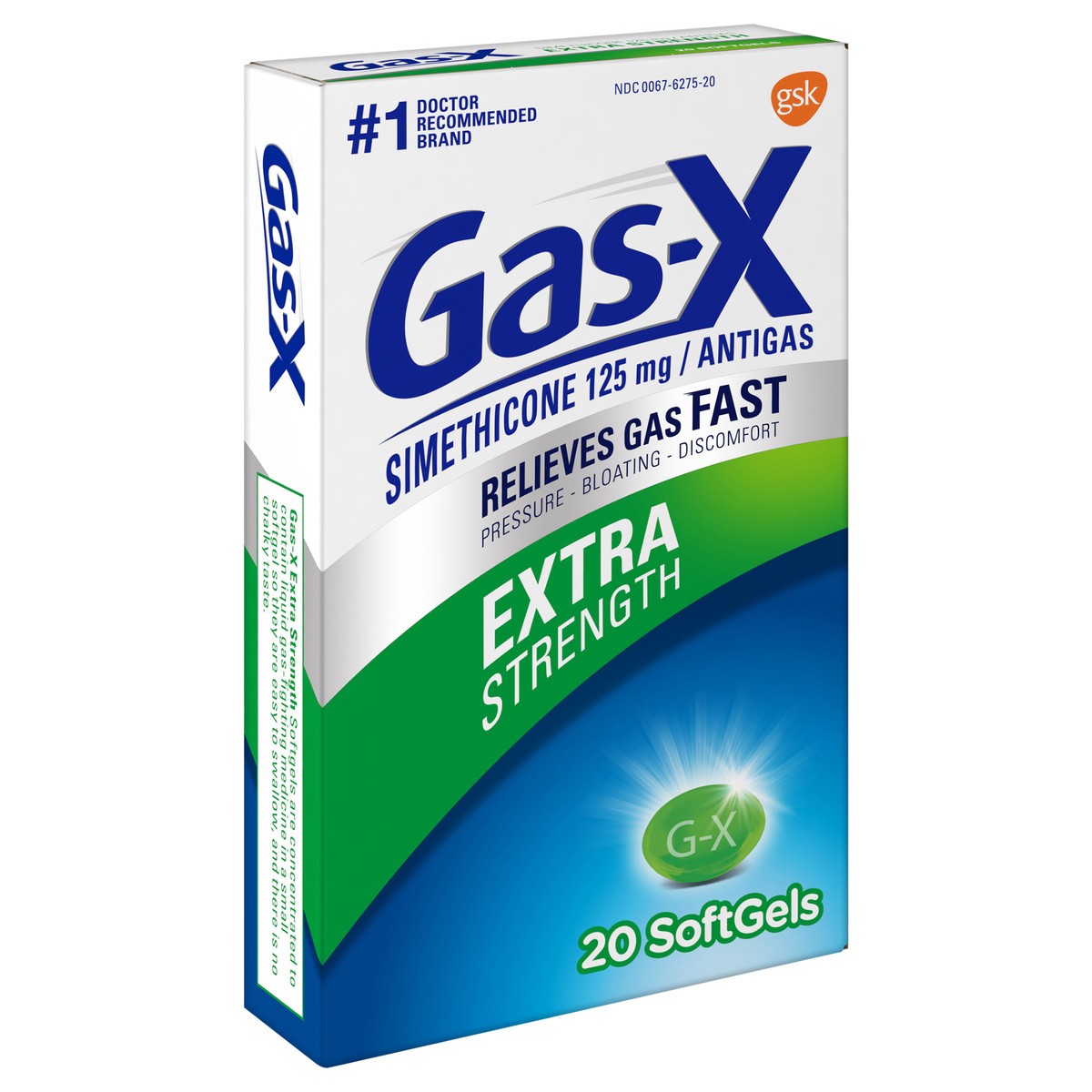 slide 8 of 9, Gas-X Extra Strength Gas Relief Softgels with Simethicone 125 mg - 20 Count, 20 ct