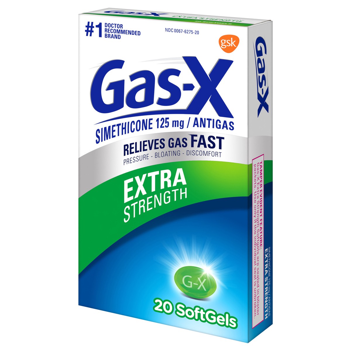slide 2 of 9, Gas-X Extra Strength Gas Relief Softgels with Simethicone 125 mg - 20 Count, 20 ct