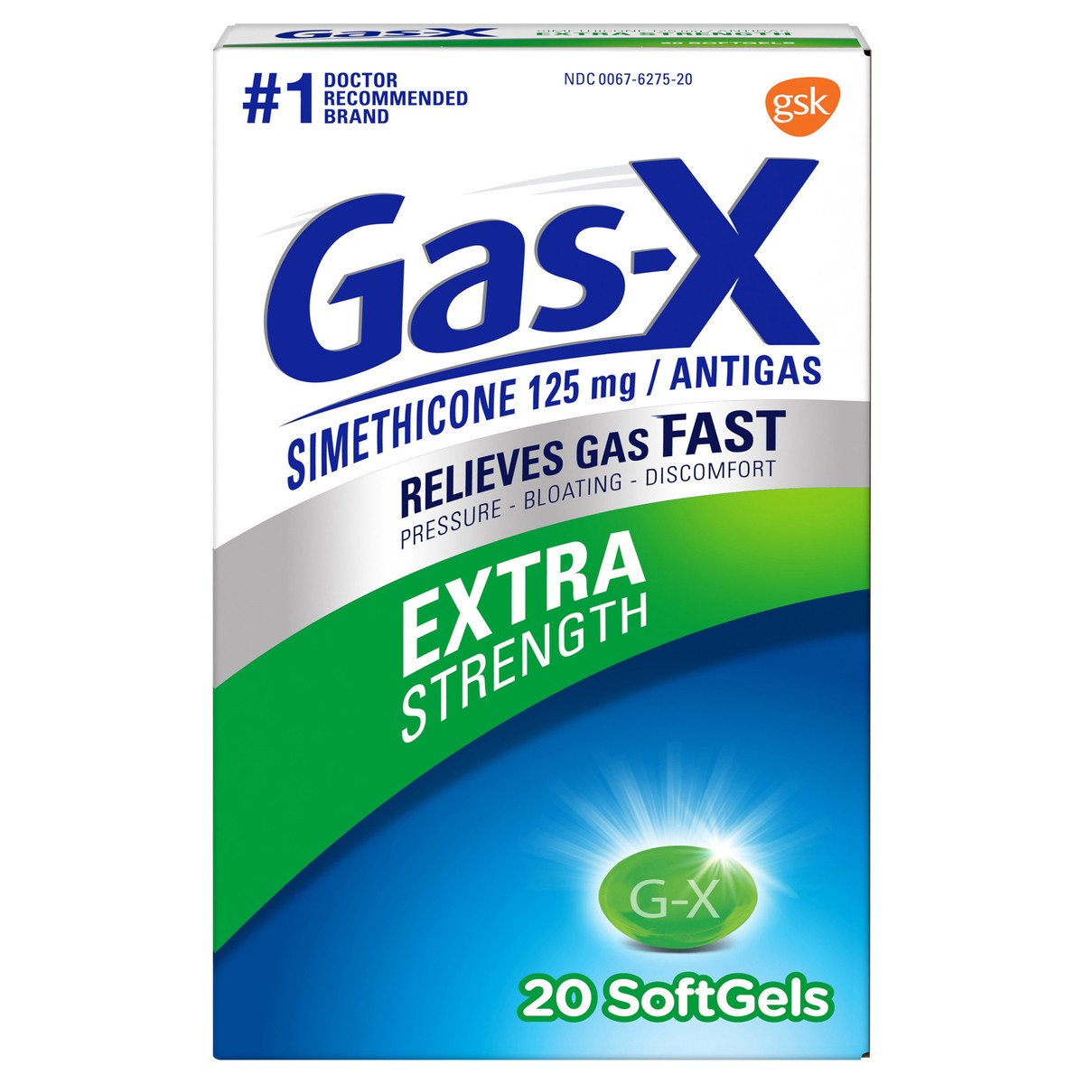 slide 1 of 9, Gas-X Extra Strength Gas Relief Softgels with Simethicone 125 mg - 20 Count, 20 ct