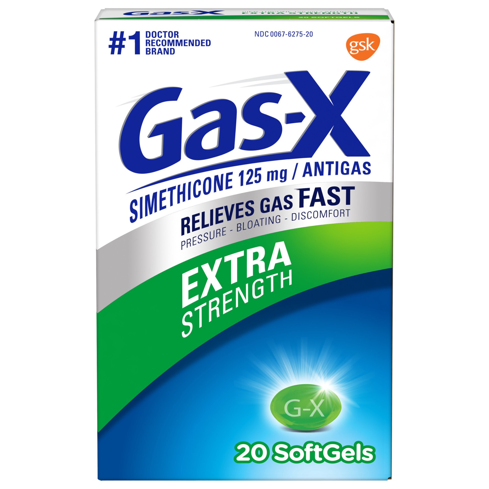 slide 1 of 9, Gas-X Extra Strength Gas Relief Softgels with Simethicone 125 mg - 20 Count, 20 ct