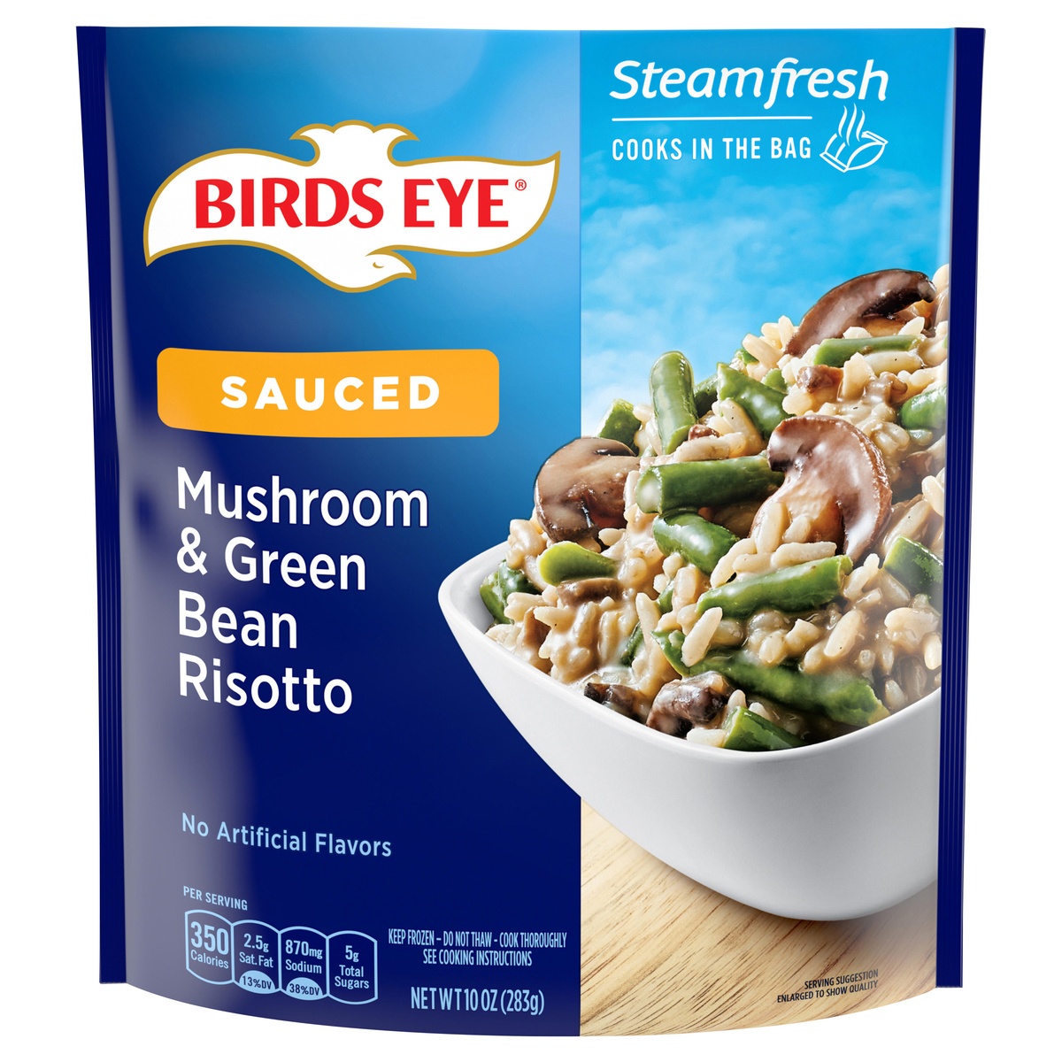slide 1 of 1, Birds Eye Steamfresh Chef's Favorites Lightly Sauced Mushroom & Green Bean Risotto, 10 oz