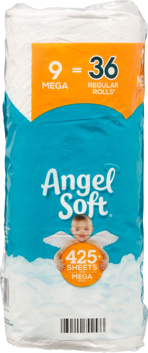 slide 6 of 11, Angel Soft 2-Ply Mega Rolls Unscented Bathroom Tissue 9 ea, 9 ct