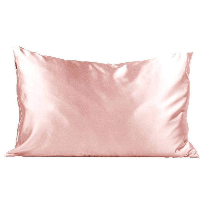 slide 1 of 3, Kitsch Satin Pillowcase, Blush, Standard, 1 ct