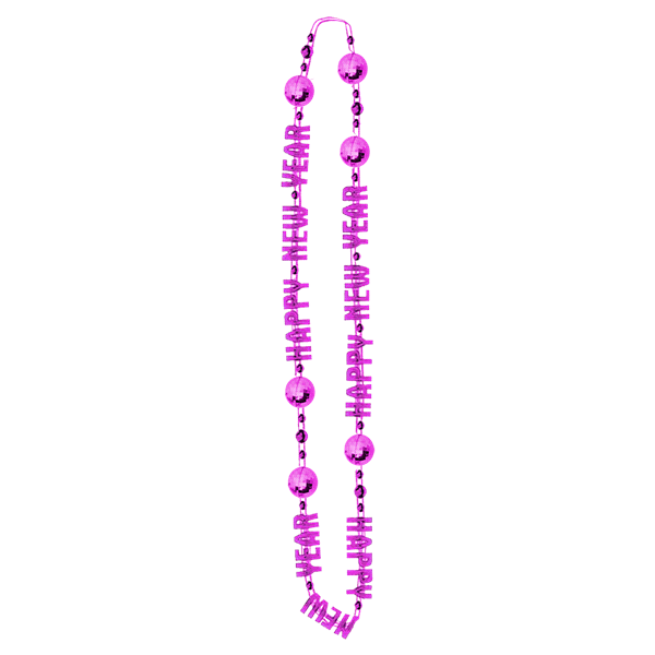 slide 1 of 1, Pink Happy New Year Disco Ball Necklace, 1 ct