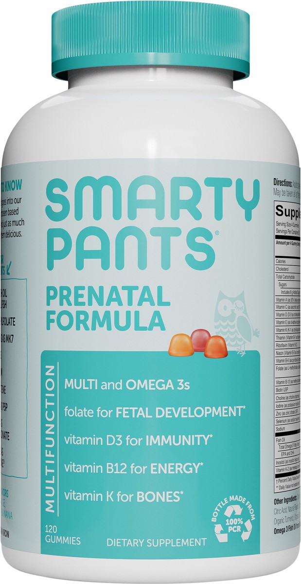 slide 8 of 8, SmartyPants Prenatal Multi & Omega-3 Fish Oil Gummy Vitamins with DHA & Folate - 120 ct, 120 ct