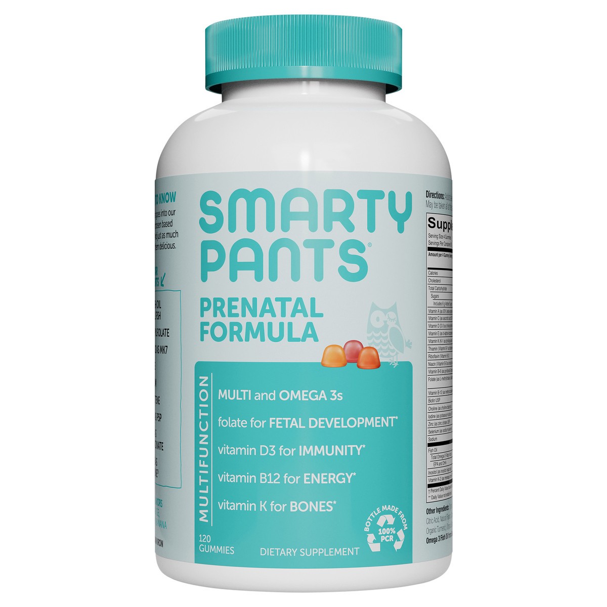 slide 1 of 8, SmartyPants Prenatal Multi & Omega-3 Fish Oil Gummy Vitamins with DHA & Folate - 120 ct, 120 ct