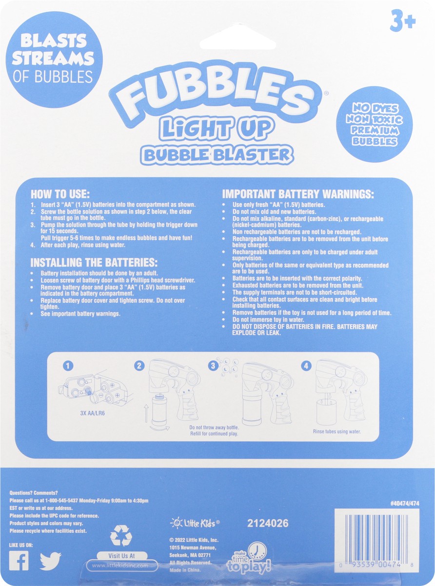 slide 6 of 9, Fubbles Light Up Bubble Blaster 2.36 fl oz, 2.36 fl oz