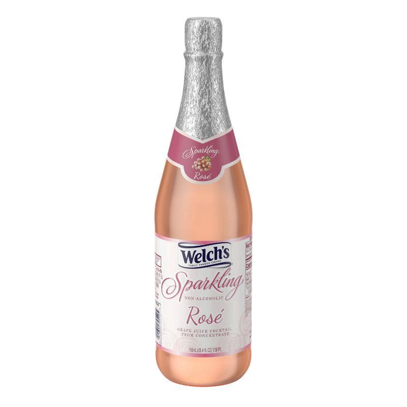 slide 1 of 10, Welch's Non-Alcoholic Sparkling Rosé Grape Juice Cocktail, 25.4 fl oz Bottle, 25.4 fl oz