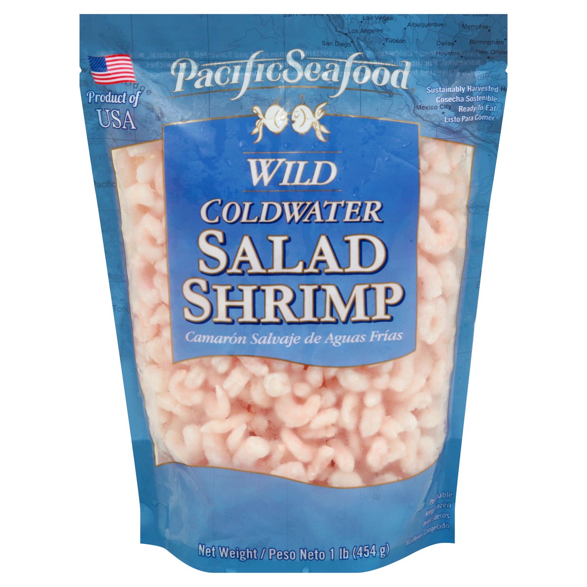 slide 1 of 13, Pacific Seafood Coldwater Wild Salad Shrimp 1 lb, 1 lb