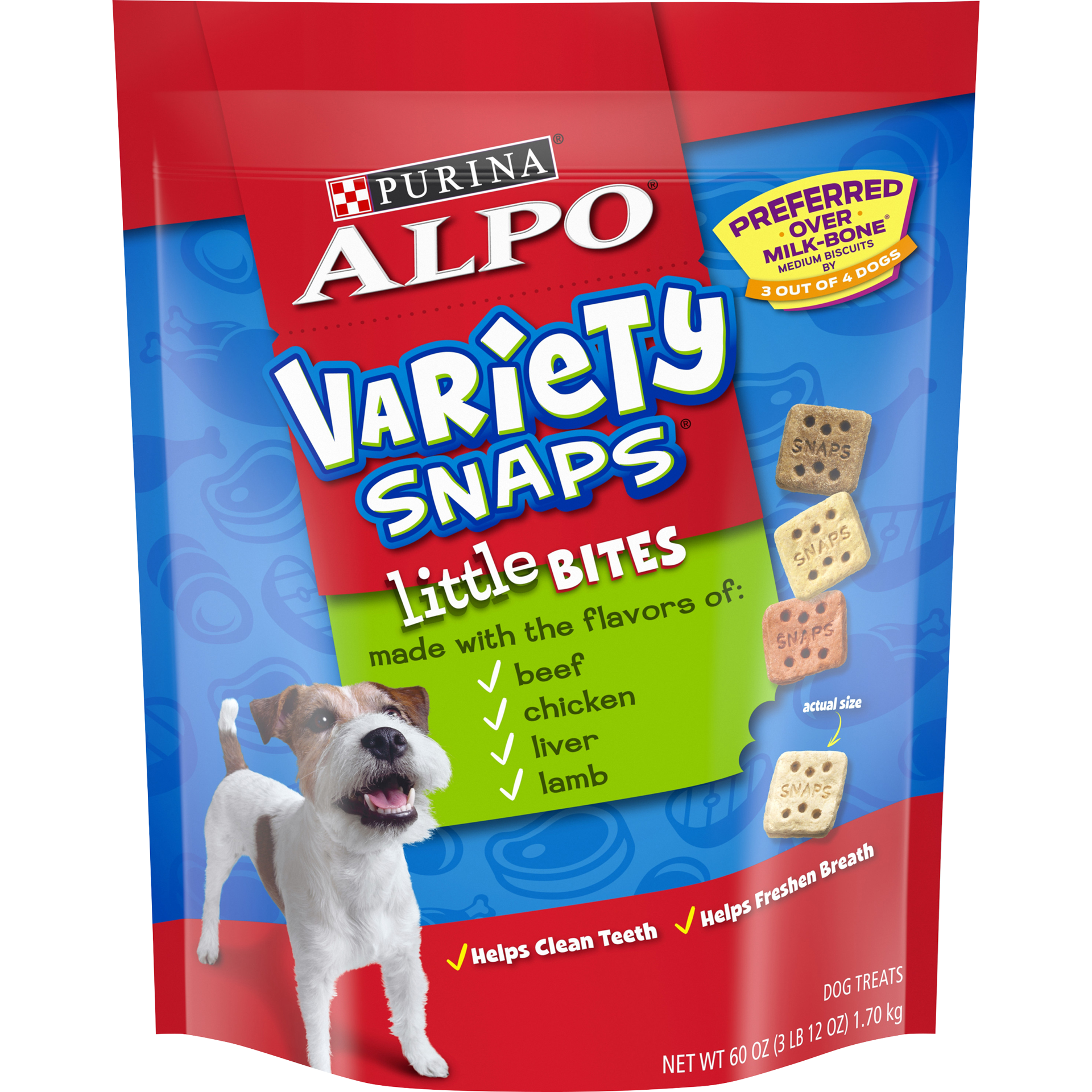 slide 1 of 2, ALPO Variety Snaps Little Bites Dog Treats, 60 oz