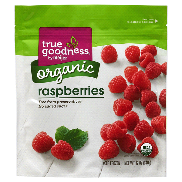 slide 1 of 1, True Goodness Organic Raspberries, 12 oz