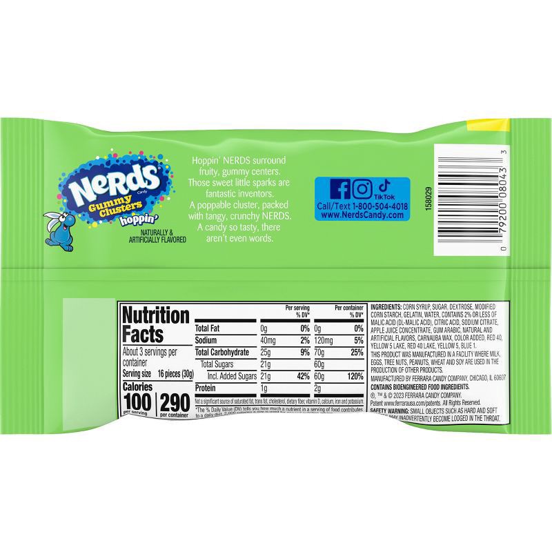 slide 3 of 4, Nerds Hoppin' Gummy Clusters Candy Share Pouch 3 oz, 3 oz