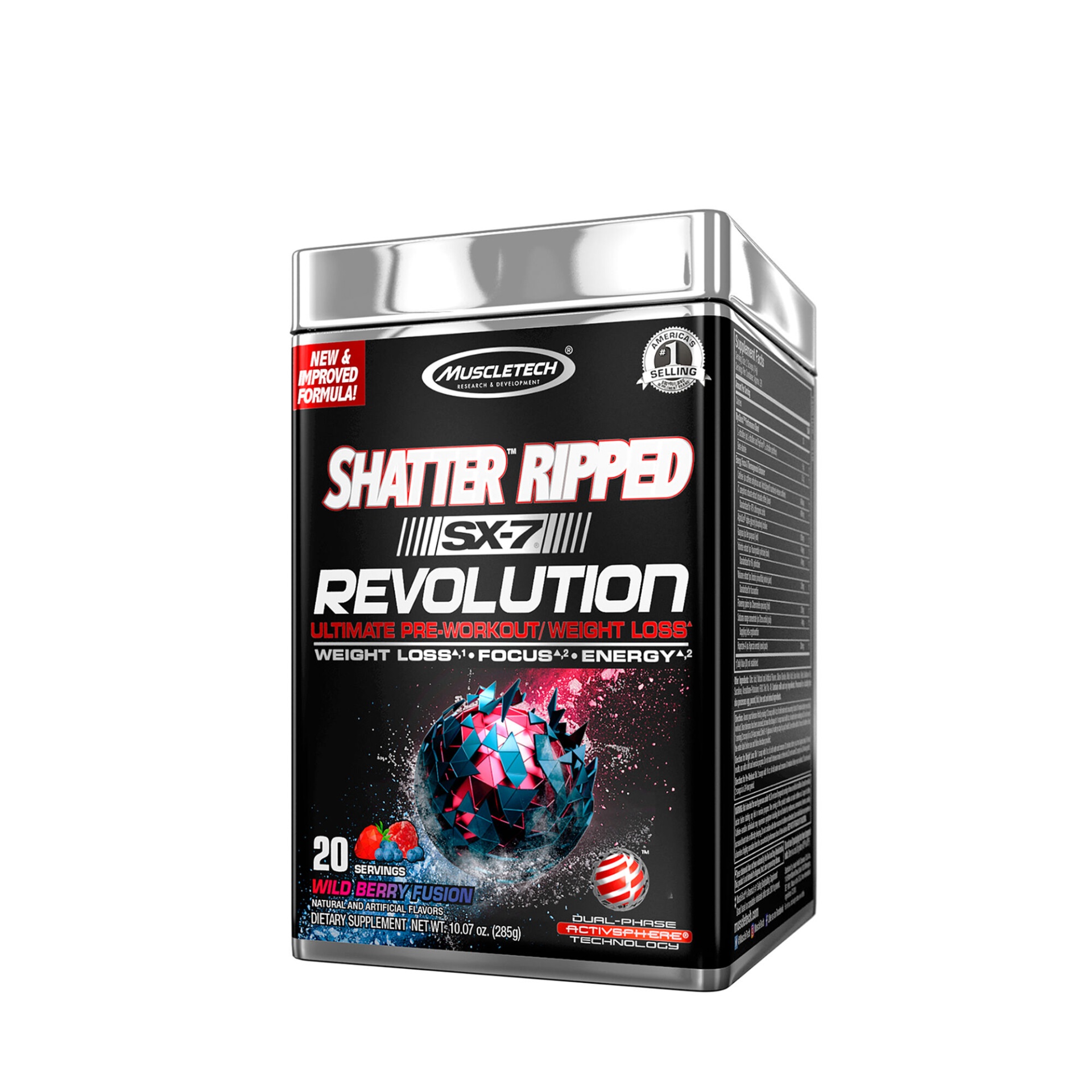 slide 1 of 1, MuscleTech Shatter Ripped SX-7 Revolution - Wild Berry Fusion, 1 ct