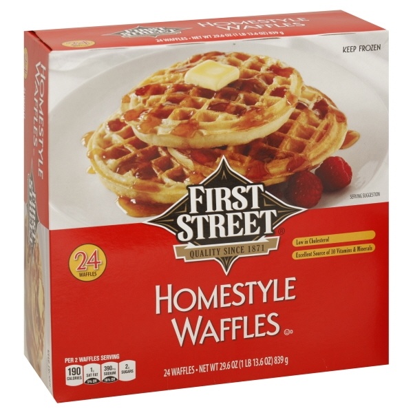 slide 1 of 1, First Street Homestyle Waffle, 29.6 oz