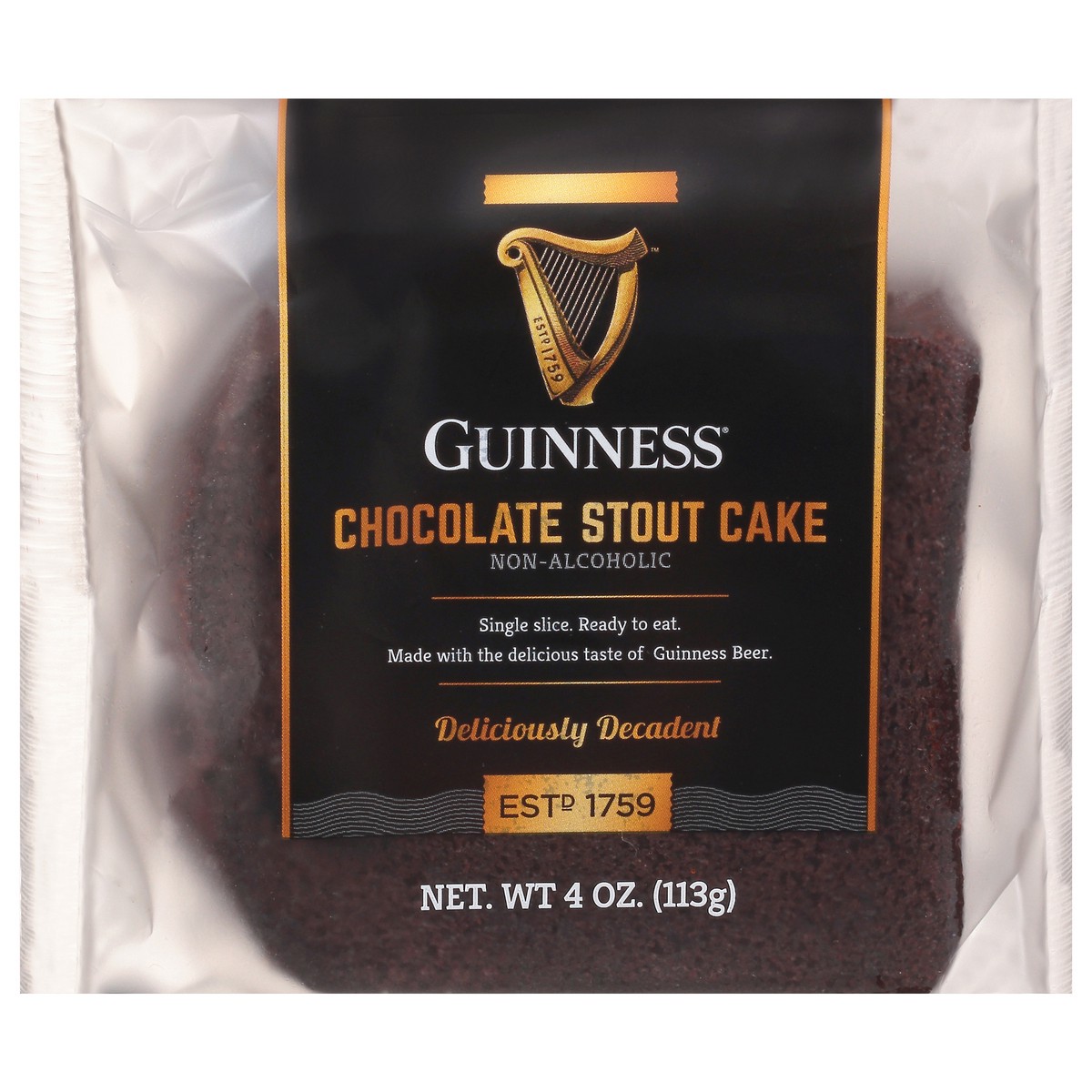 slide 1 of 9, Guinness Stout Chocolate Cake Sliced - 4 OZ, 4 oz