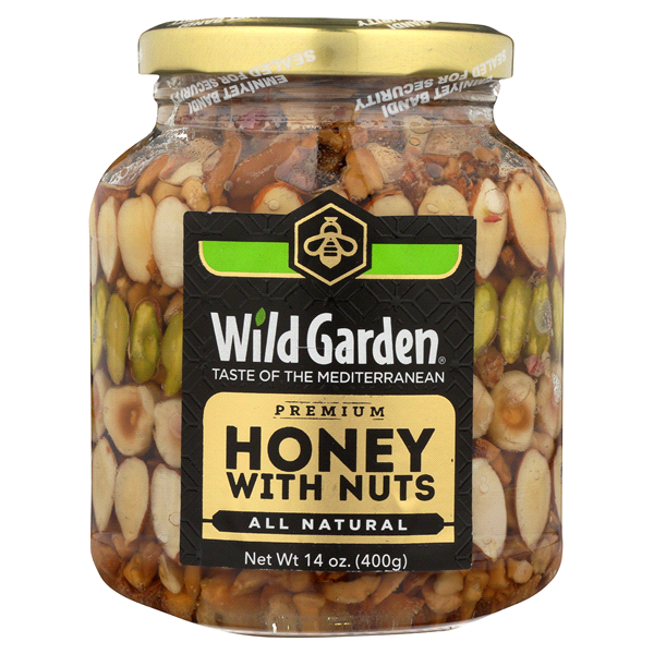 slide 1 of 1, Wild Garden Honey with Nuts, 14 oz