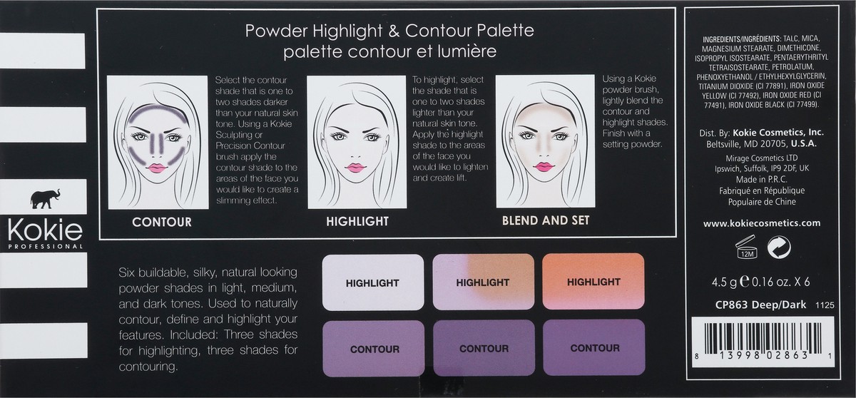 slide 12 of 12, Kokie Deep/Dark CP863 Powder Contour Palette 1 ea, 1 ea