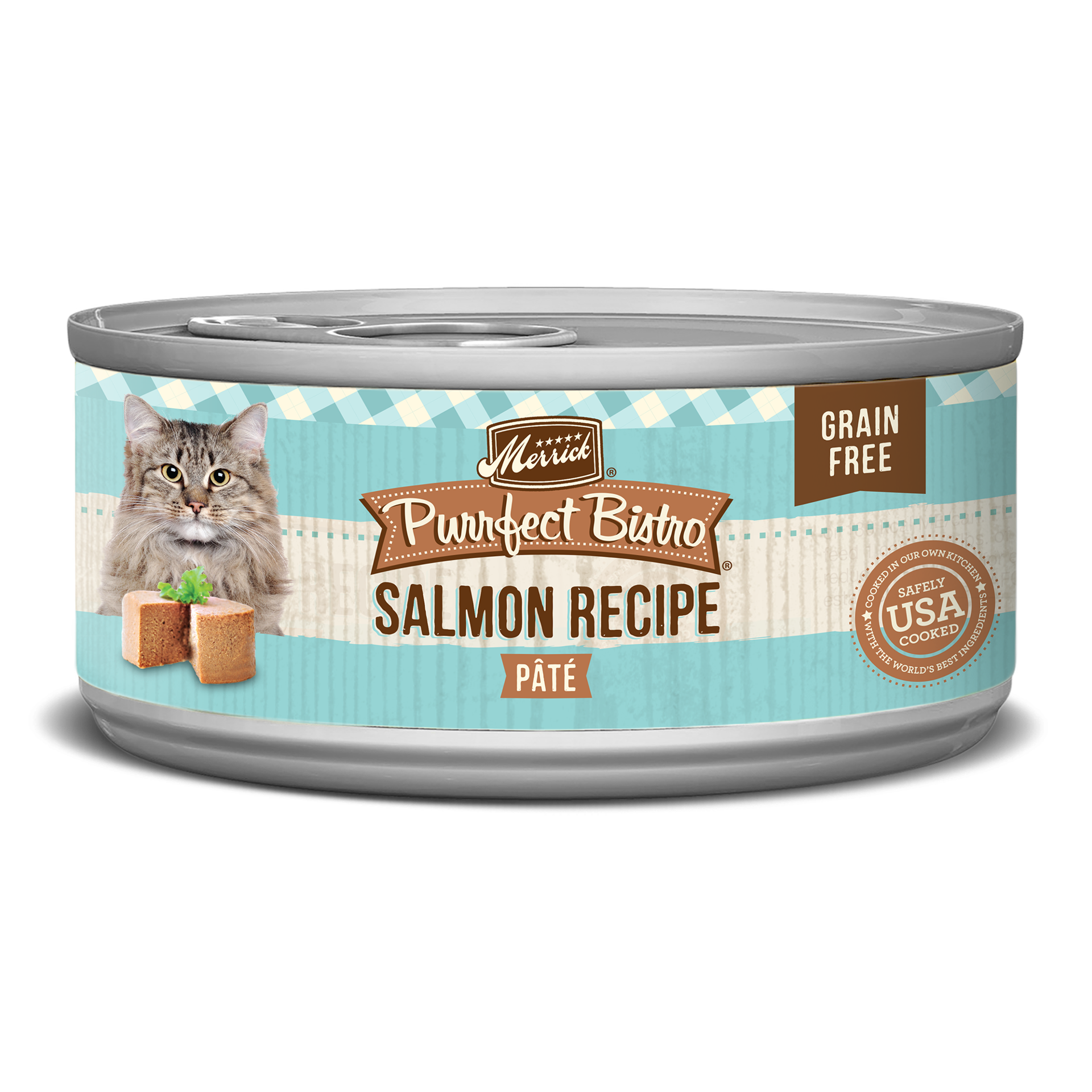 slide 1 of 8, Merrick Purrfect Bistro Grain Free Wet Cat Food Salmon Recipe Pate - 5.5 oz Can, 5.5 oz