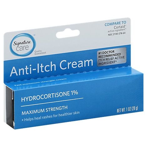 slide 1 of 1, Signature Care Anti Itch Cream Hydrocortisone 1% Maximum Strength, 1 oz