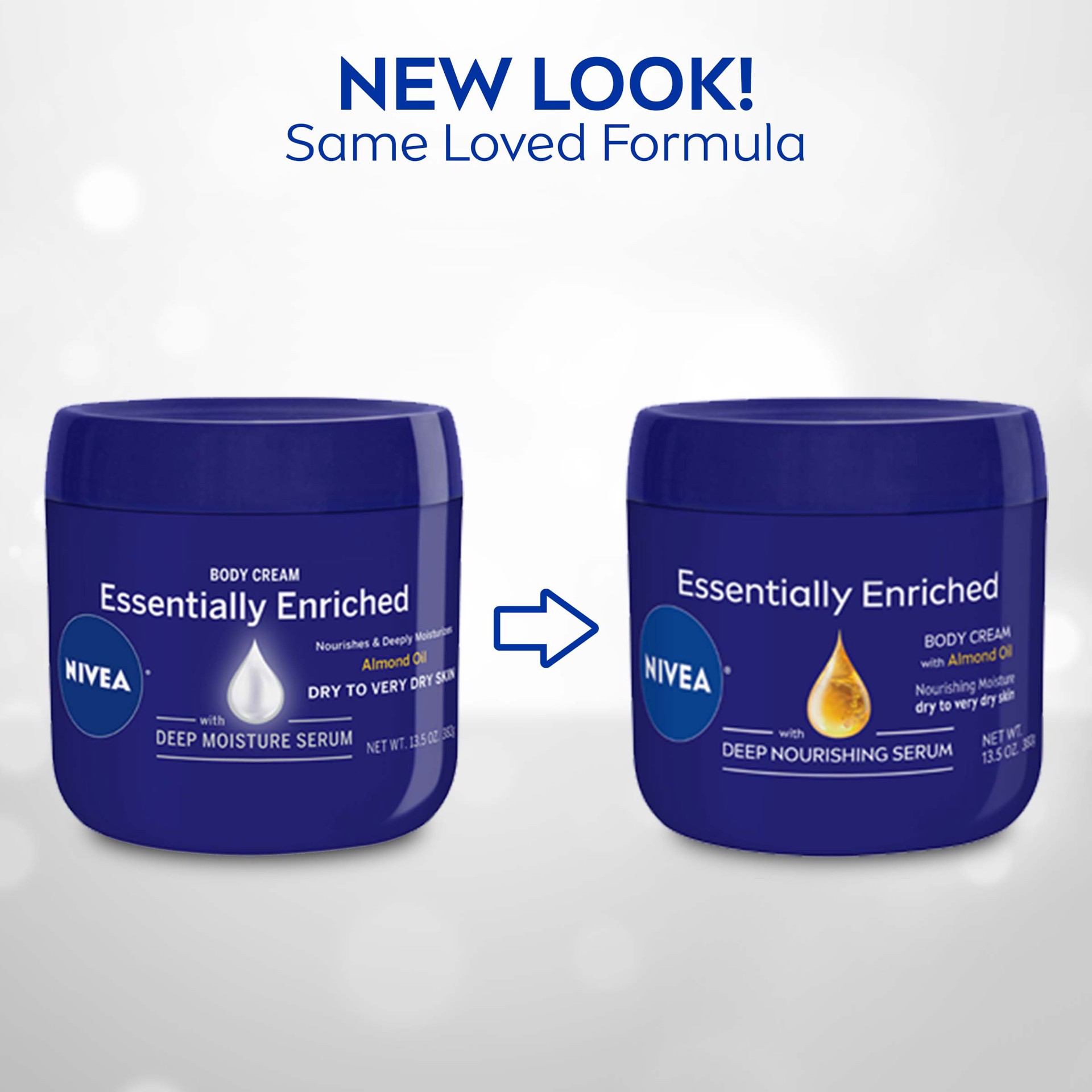 slide 8 of 10, Nivea Essentially Enriched Body Cream Almond Oil, 13.5 oz