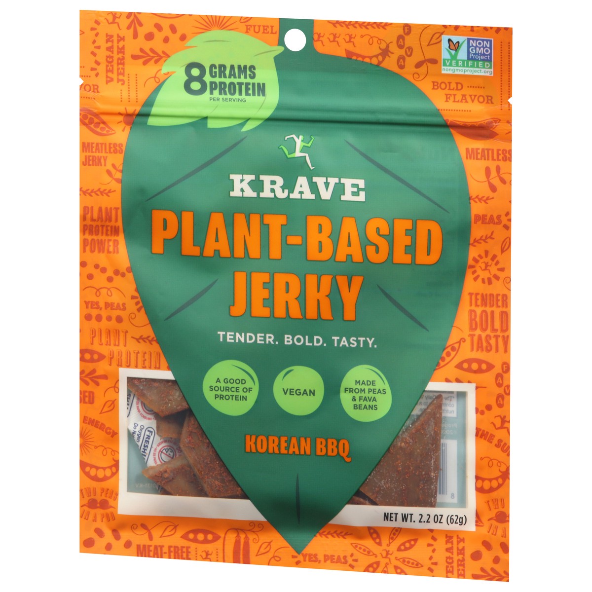 slide 3 of 9, Krave Plant-Based Korean BBQ Jerky 2.2 oz, 2.2 oz