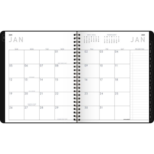 slide 4 of 4, 2025 At-A-Glance Contemporary Lite Weekly/Monthly Planner, 7"" X 8-3/4"", Black, January To December, 7054Xl0525, 1 ct