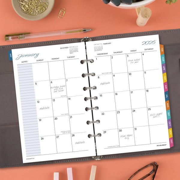 slide 2 of 4, 2025 At-A-Glance Ettavee Monthly Planner Refill, 5-1/2"" X 8-1/2"", Art & Design, January 2025 To December 2025, Ev81-685Y, 1 ct