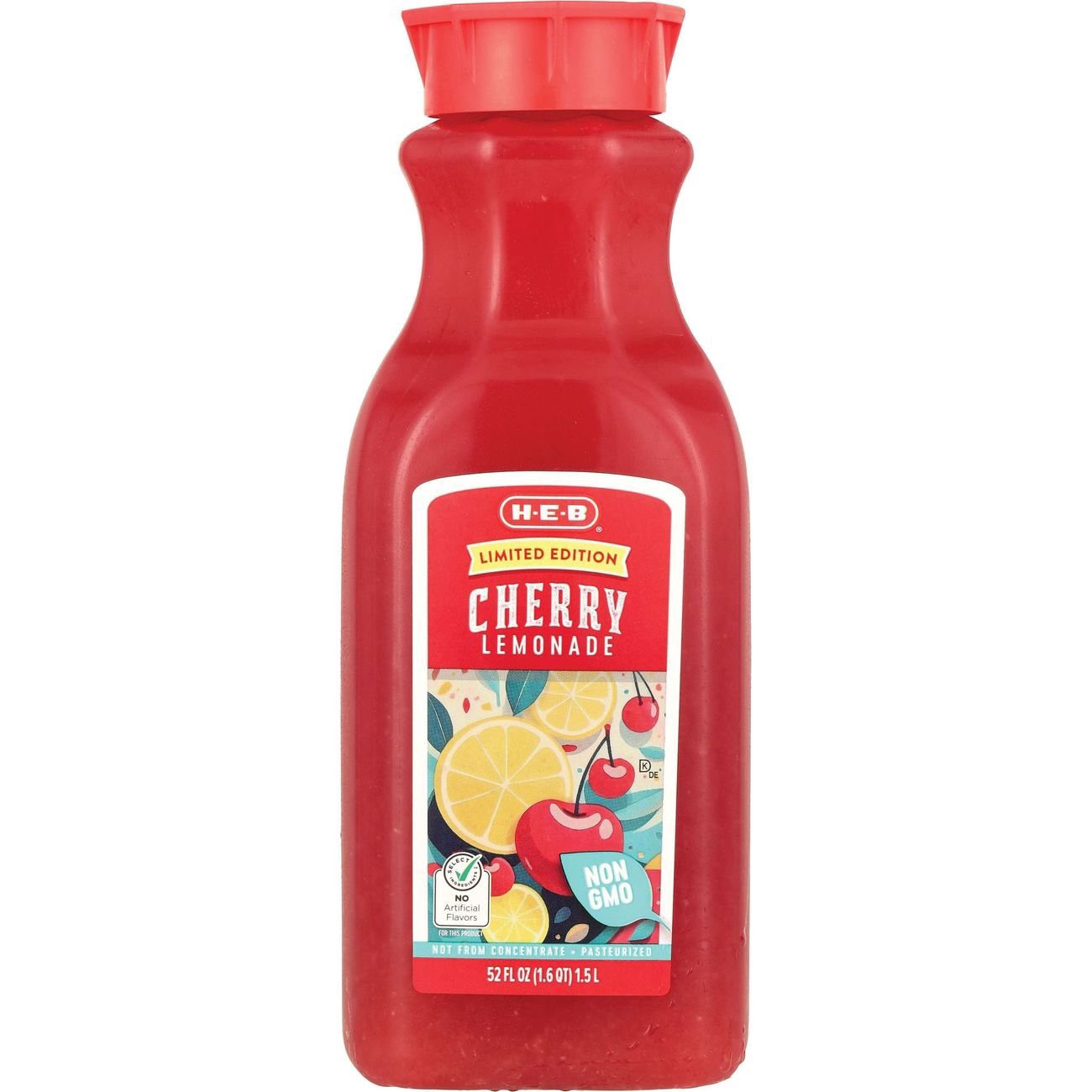 slide 1 of 1, H-E-B Cherry Lemonade, 52 oz