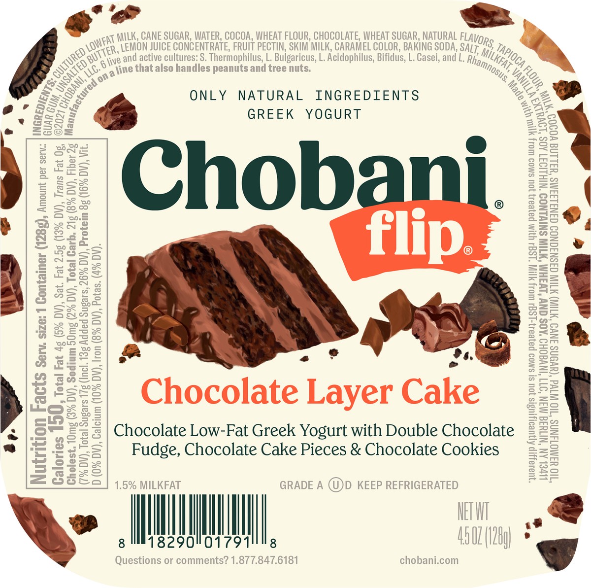 slide 9 of 9, Chobani Flip Greek Chocolate Layer Cake Yogurt 4.5 oz, 4.5 oz