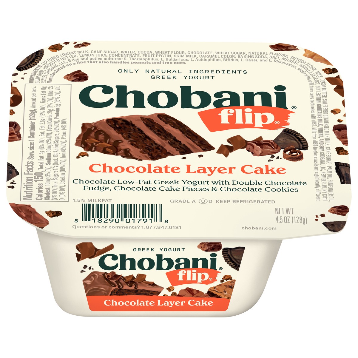 slide 1 of 9, Chobani Flip Greek Chocolate Layer Cake Yogurt 4.5 oz, 4.5 oz