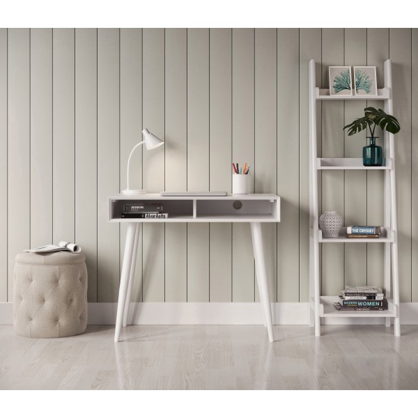 slide 10 of 10, Realspace 60""H 4-Shelf Narrow Ladder Bookcase, White, 1 ct