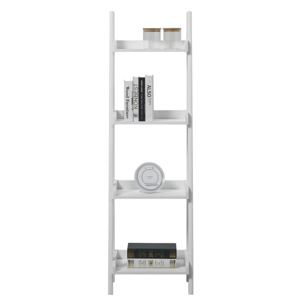 slide 4 of 10, Realspace 60""H 4-Shelf Narrow Ladder Bookcase, White, 1 ct