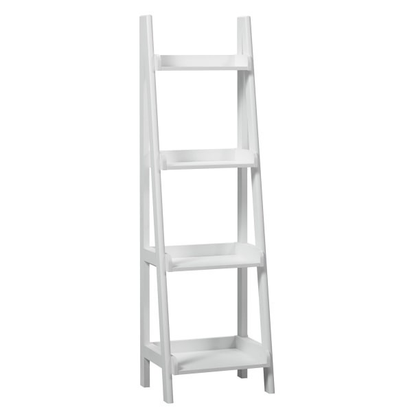 slide 7 of 10, Realspace 60""H 4-Shelf Narrow Ladder Bookcase, White, 1 ct