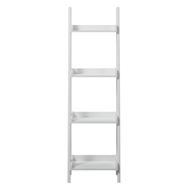 slide 8 of 10, Realspace 60""H 4-Shelf Narrow Ladder Bookcase, White, 1 ct