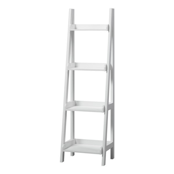 slide 9 of 10, Realspace 60""H 4-Shelf Narrow Ladder Bookcase, White, 1 ct