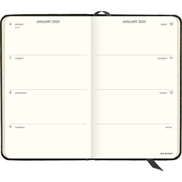 slide 4 of 4, 2025 At-A-Glance Plan. Write. Remember. Weekly/Monthly Planner, 5"" X 8-1/4"", Black, January To December, 1 ct