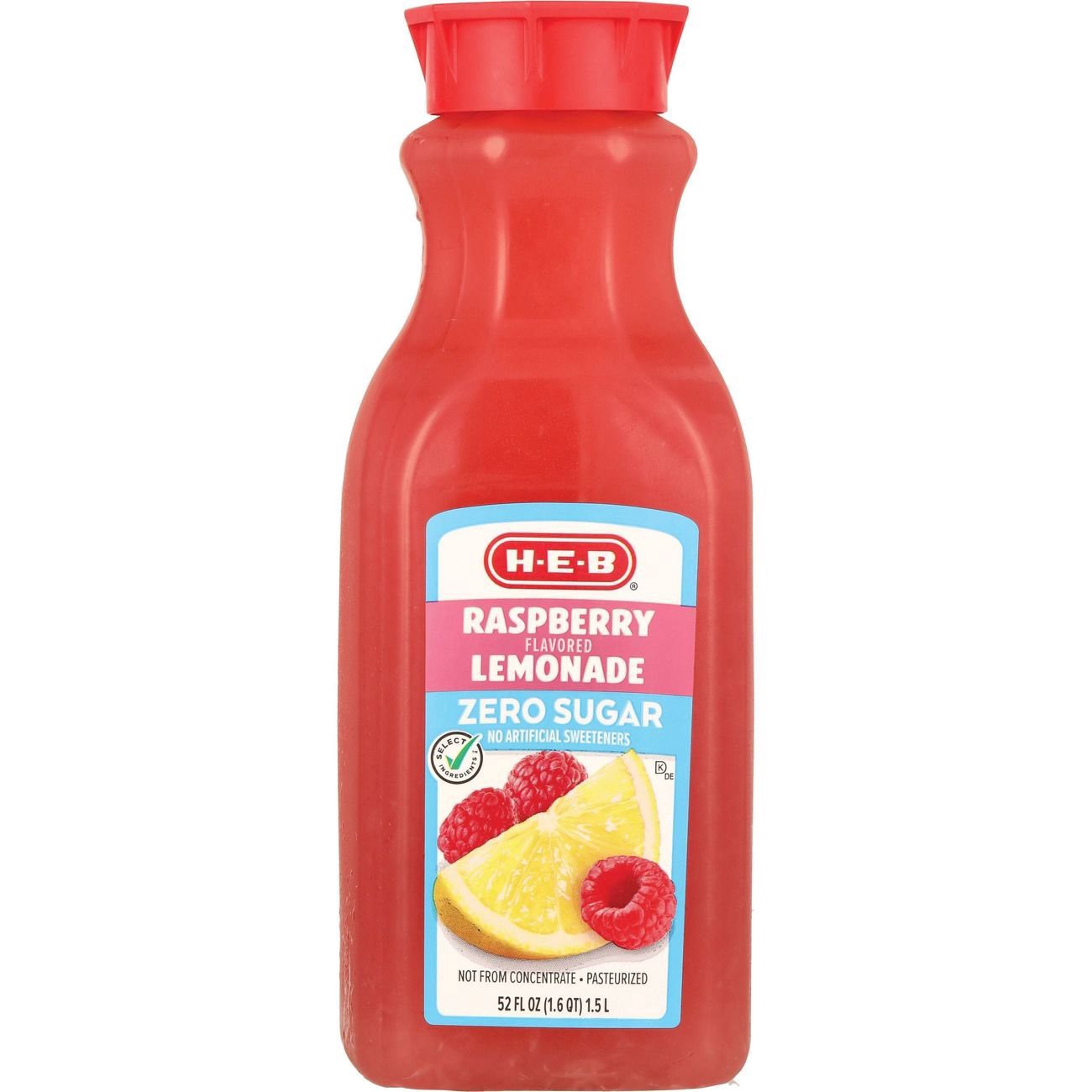 slide 1 of 1, H-E-B Zero Sugar Raspberry Lemonade, 52 oz