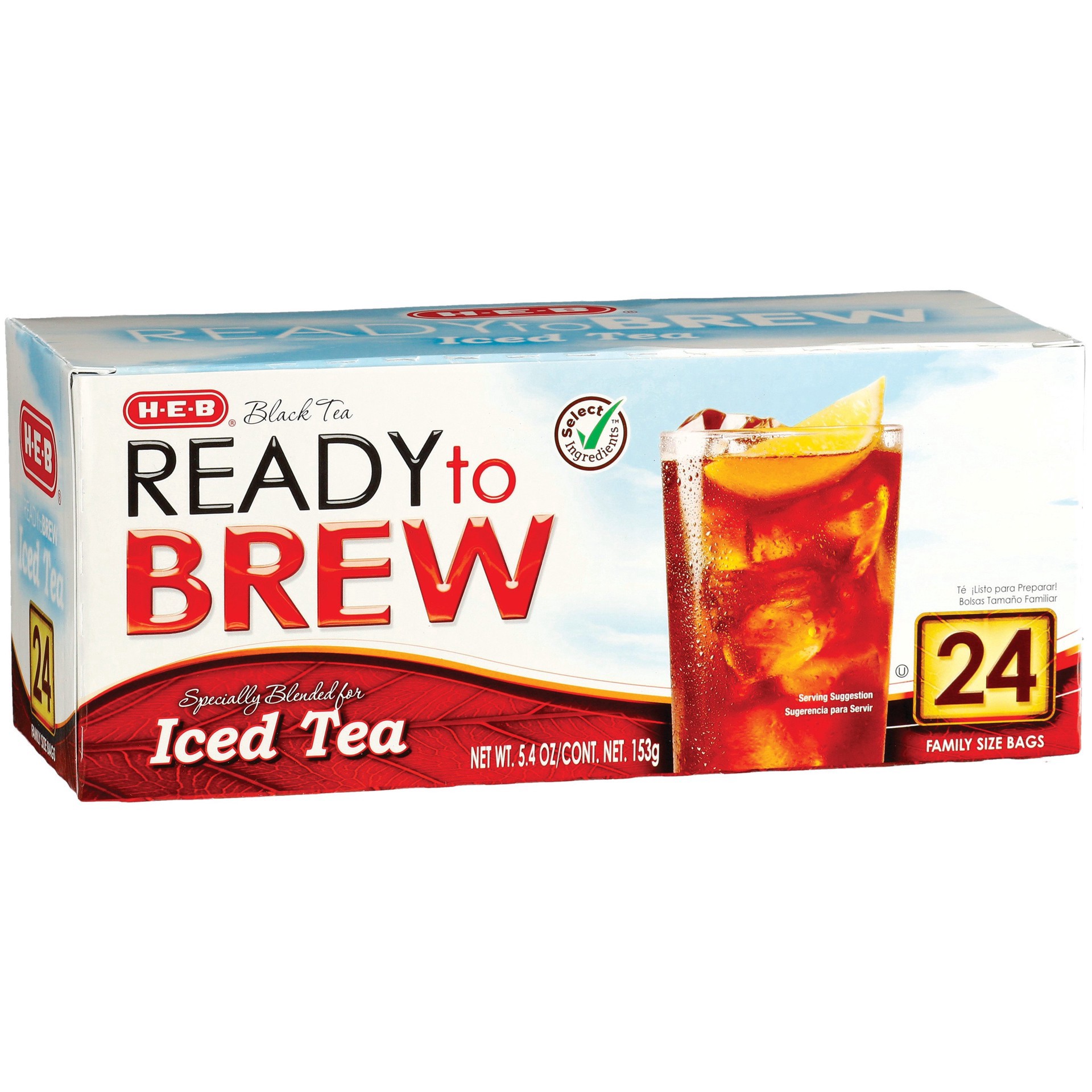 slide 1 of 1, H-E-B Ready To Brew Family Size Iced Tea Bags - 24 ct, 24 ct