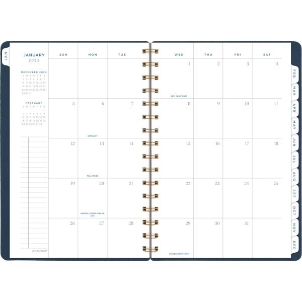 slide 2 of 4, 2025-2026 At-A-Glance Signature Collection Weekly/Monthly Planner, 5-1/2"" X 8-1/2"", Navy, January To January, Yp20020, 1 ct