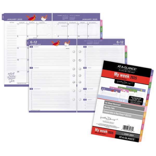 slide 5 of 5, 2025 At-A-Glance Kathy Davis Weekly/Monthly Planner Refill, 5-1/2"" X 8-1/2"", Art & Design, January 2025 To December 2025, Kd81-285Y, 1 ct