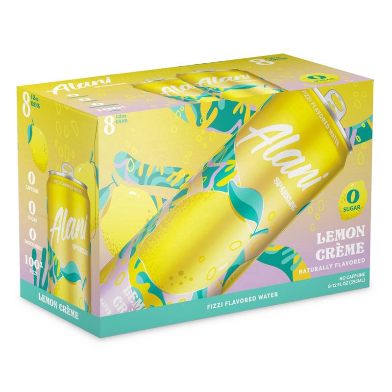 slide 1 of 3, Alani Nu Lemon Creme Sparkling Water, 8 ct; 12 fl oz