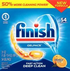 Finish Gelpacs Orange Scent Automatic Dishwasher Detergent 54 ea