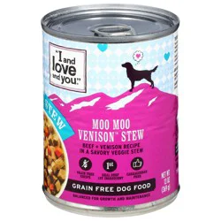 I and Love and You Grain Free Moo Moo Venison Stew Dog Food 13 oz