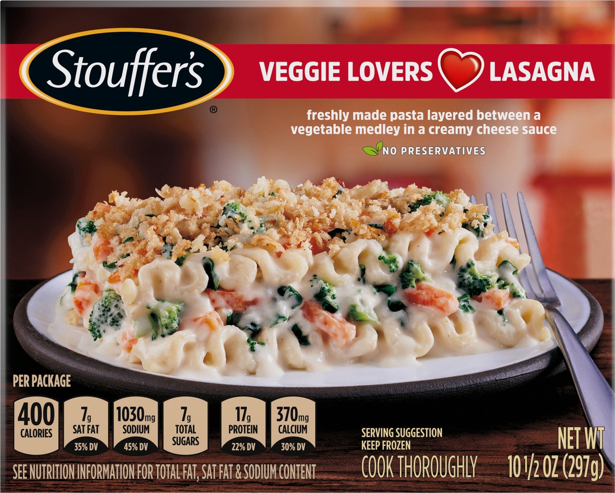 slide 12 of 15, Stouffer's Vegetable Lasagna Frozen Meal, 10.5 oz