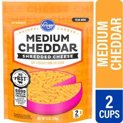 Kroger Medium Cheddar Shredded Cheese - 8 oz