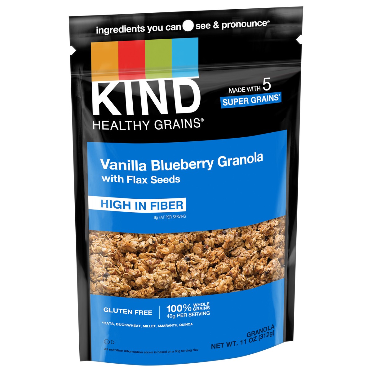 slide 3 of 4, KIND Healthy Grains Clusters, Vanilla Blueberry with Flax Seeds, 11 oz