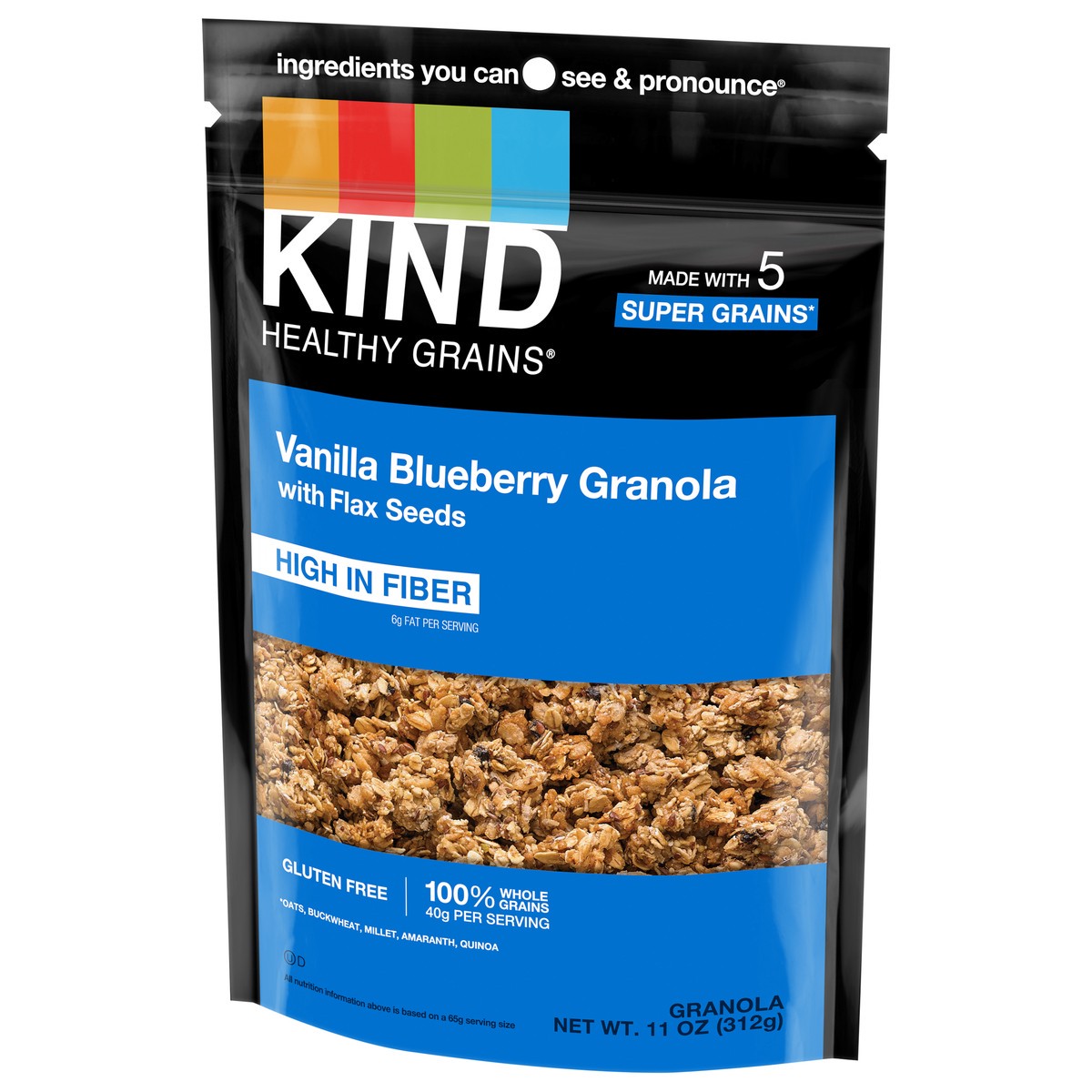 slide 4 of 4, KIND Healthy Grains Clusters, Vanilla Blueberry with Flax Seeds, 11 oz
