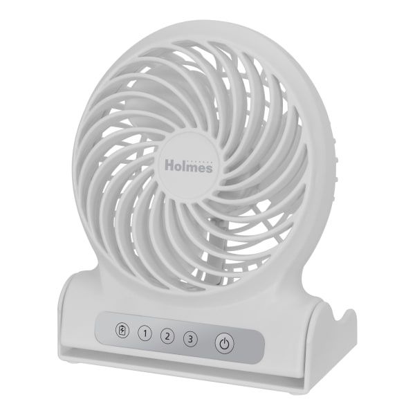 slide 1 of 1, Holmes Personal Rechargeable Fan, 6-1/2''H, White, 1 ct